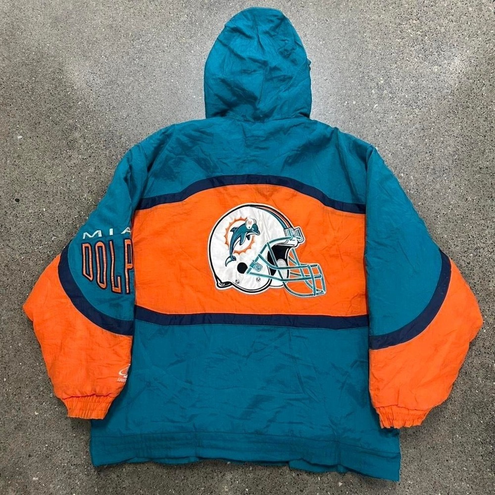 90s Logo Athletic Miami Dolphins NFL Pro Line Puffer Jacket (Size XL)